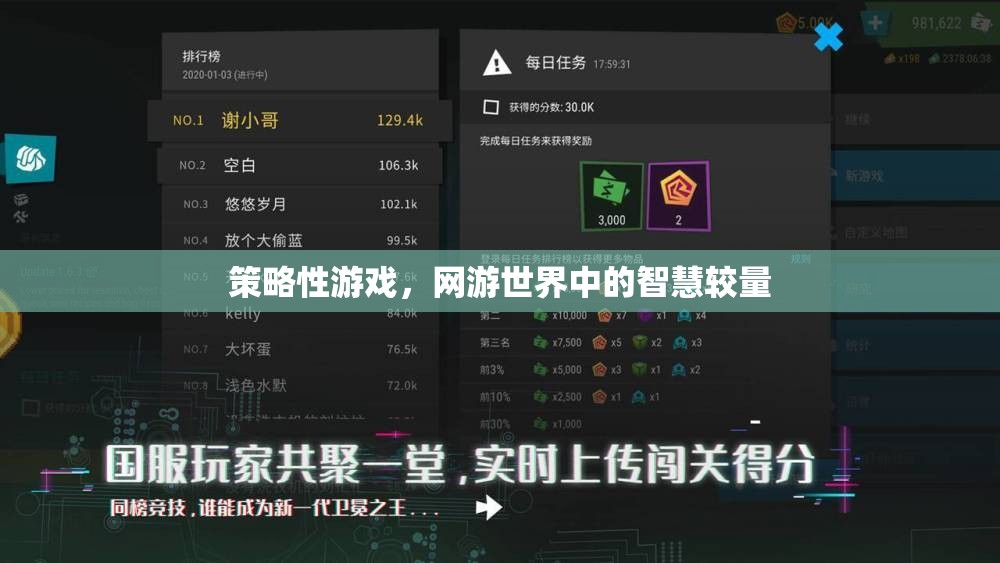 策略性游戲，網游世界中的智慧較量