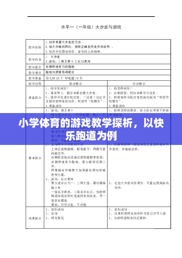 快樂(lè)跑道，小學(xué)體育游戲教學(xué)的實(shí)踐與探索