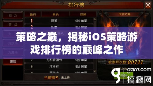 策略之巔，揭秘iOS策略游戲排行榜的巔峰之作