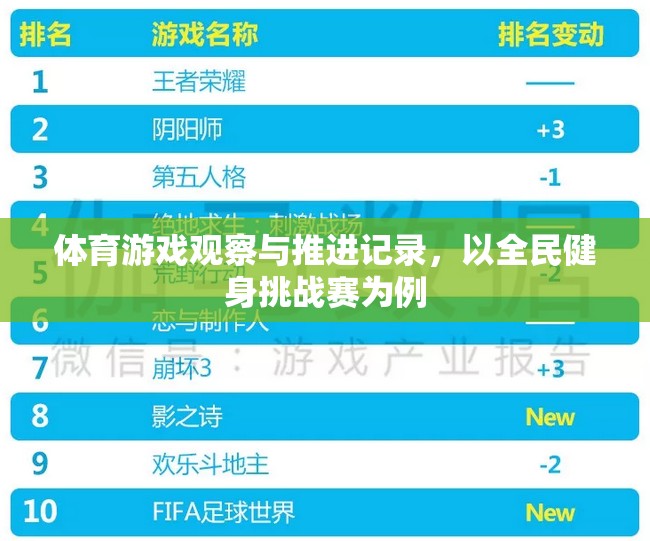 體育游戲觀察與推進(jìn)記錄，以全民健身挑戰(zhàn)賽為例