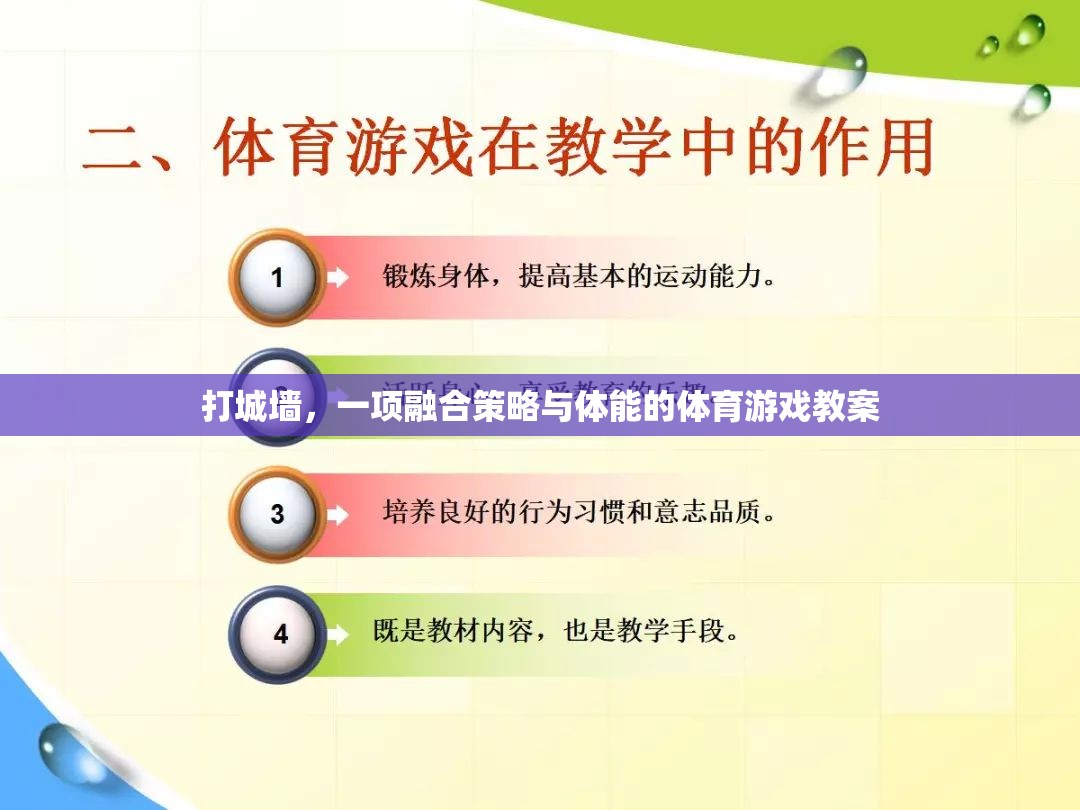 打城墻，一項融合策略與體能的體育游戲教案