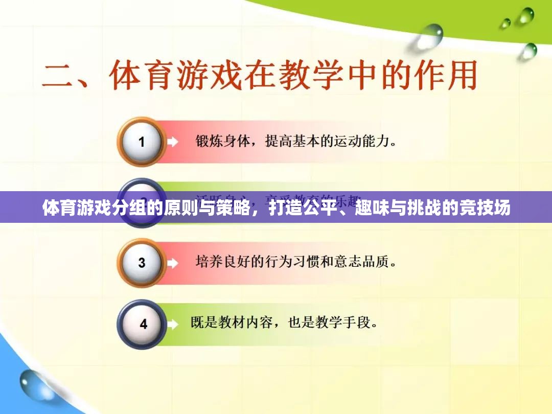 體育游戲分組的原則與策略，打造公平、趣味與挑戰(zhàn)的競(jìng)技場(chǎng)