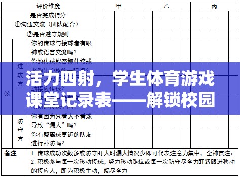 解鎖校園運(yùn)動(dòng)無限可能，活力四射的學(xué)生體育游戲課堂記錄