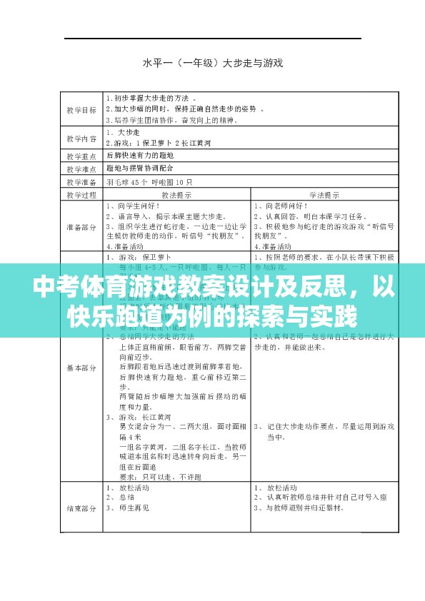 快樂(lè)跑道，中考體育游戲教案的探索與實(shí)踐與反思