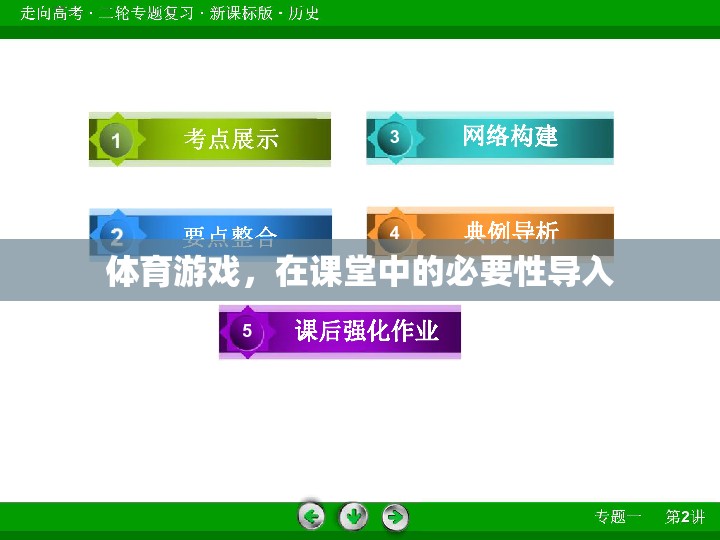 體育游戲，在課堂中的必要性導(dǎo)入與教育價值