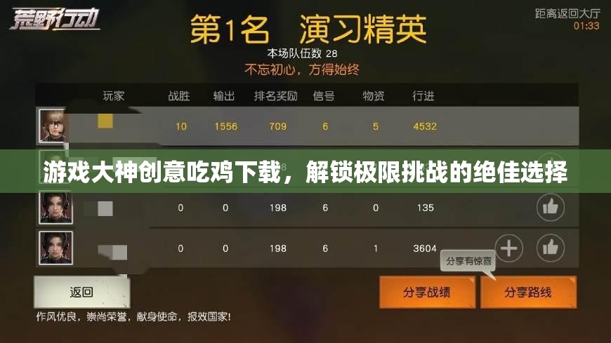 解鎖極限挑戰(zhàn)，游戲大神創(chuàng)意吃雞下載的絕佳選擇