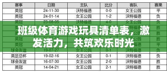 班級體育游戲玩具清單，激發(fā)活力，共筑歡樂時光