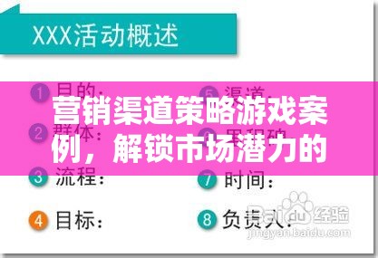 解鎖市場(chǎng)潛力的渠道迷宮，營(yíng)銷渠道策略游戲案例分析