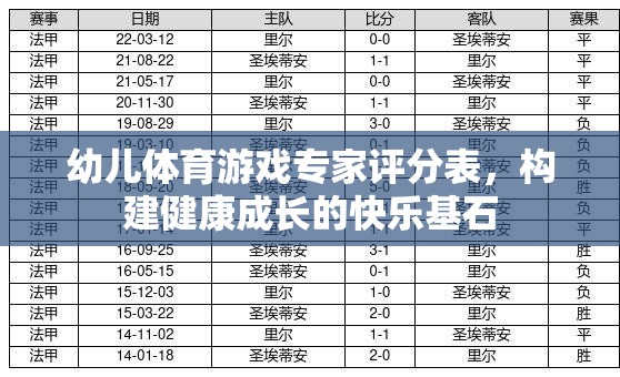 幼兒體育游戲?qū)＜以u分表，打造健康成長的快樂基石