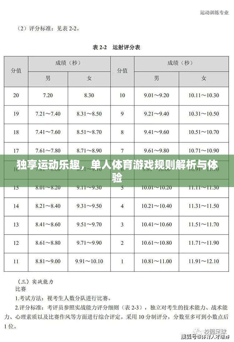 獨(dú)享運(yùn)動(dòng)樂(lè)趣，單人體育游戲規(guī)則解析與體驗(yàn)