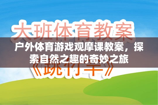 探索自然之趣，戶外體育游戲觀摩課教案的奇妙之旅