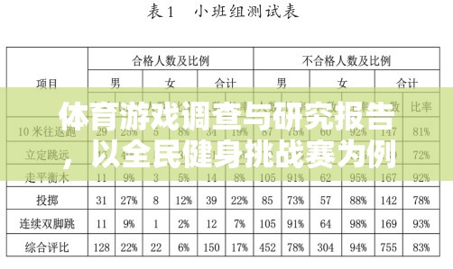 全民健身挑戰(zhàn)賽，體育游戲調(diào)查與研究的啟示