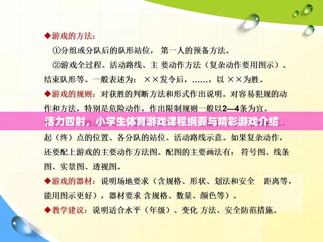 活力四射，小學(xué)生體育游戲課程綱要與精彩游戲介紹