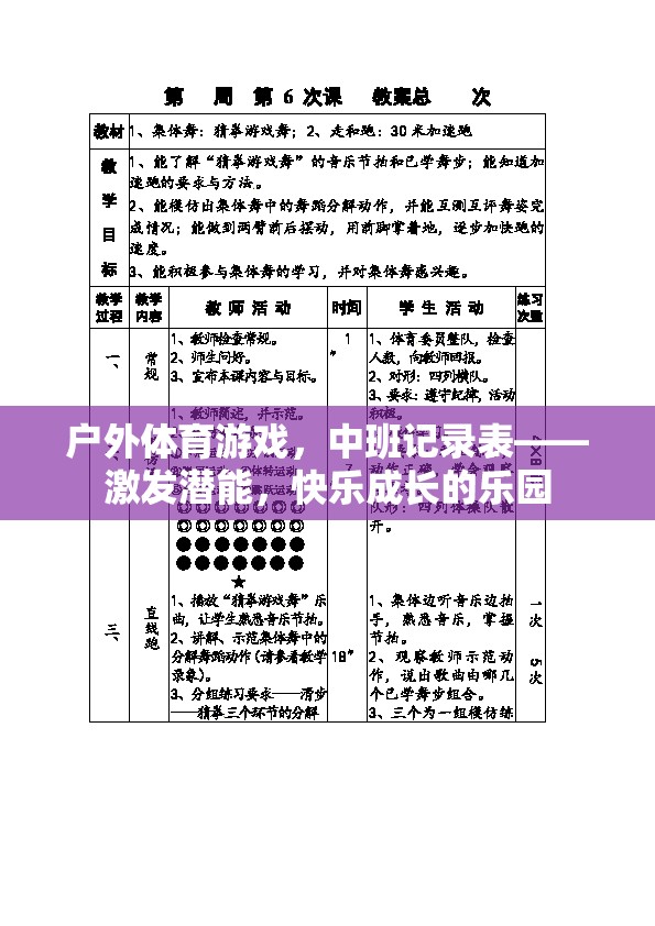 戶外體育游戲，中班潛能激發(fā)與快樂成長的樂園