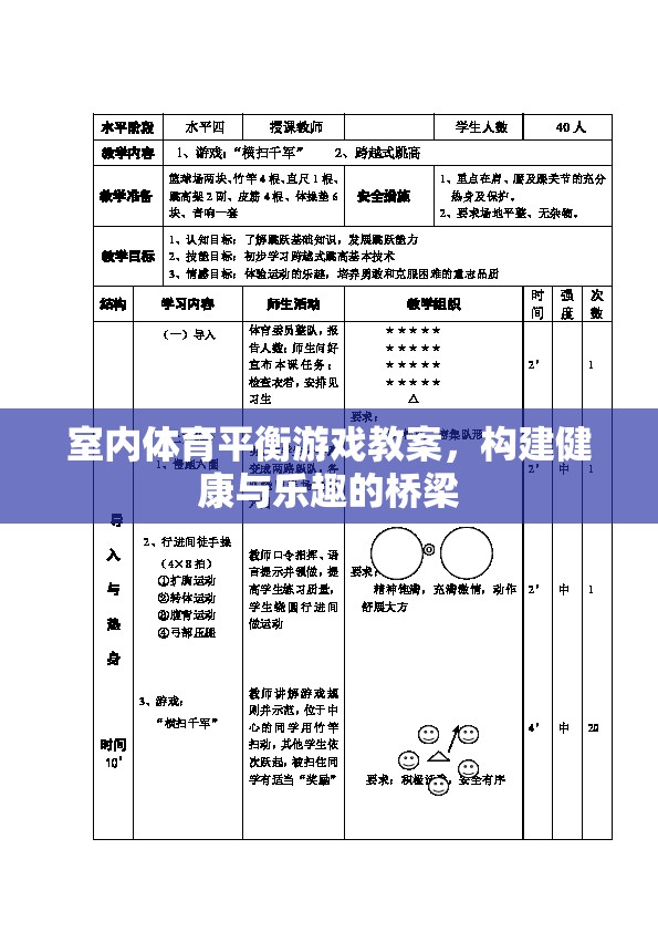 室內(nèi)體育平衡游戲教案，搭建健康與樂趣的橋梁