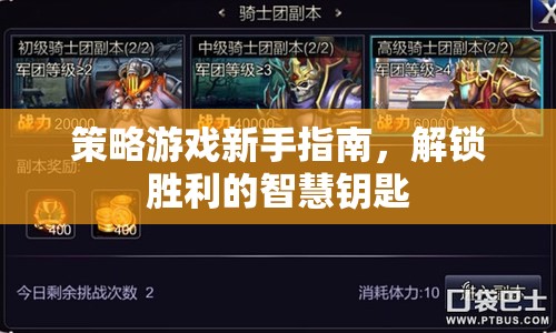 解鎖勝利的智慧鑰匙，策略游戲新手指南