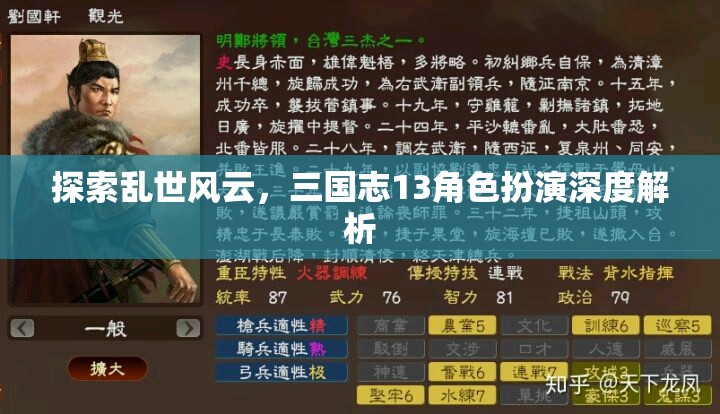 三國志13角色扮演，亂世風(fēng)云的深度探索