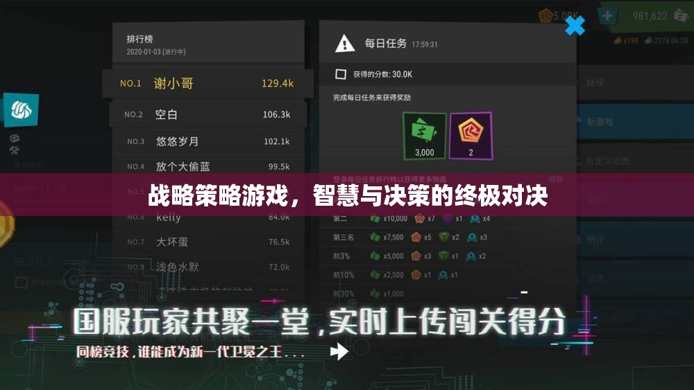 智慧與決策的終極對決，戰(zhàn)略策略游戲的深度挑戰(zhàn)