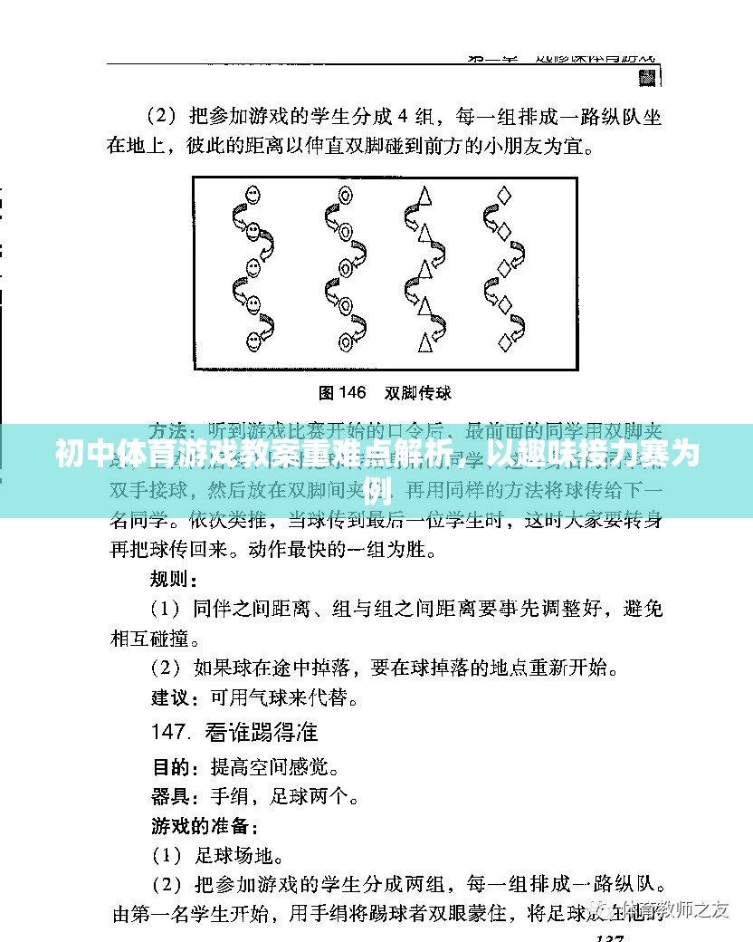 初中體育游戲教案，趣味接力賽的難點(diǎn)與重點(diǎn)解析