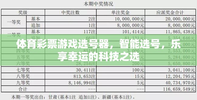 智能選號(hào)，樂(lè)享幸運(yùn)，體育彩票游戲選號(hào)器的科技之選