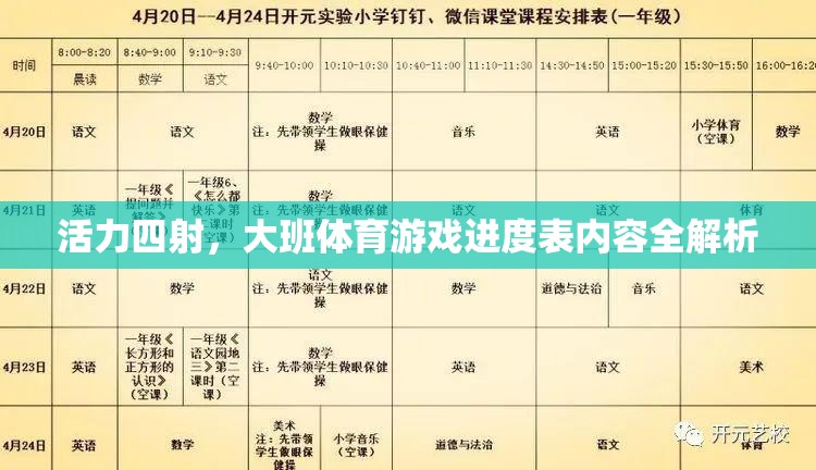 活力大班，全面解析體育游戲進(jìn)度表