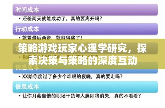 策略游戲中的決策與策略，玩家心理學的深度探索