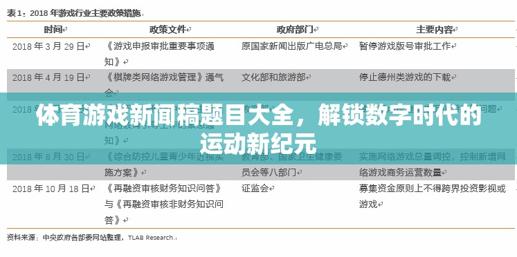 解鎖數(shù)字時代的運(yùn)動新紀(jì)元，體育游戲新聞稿精選題目大全