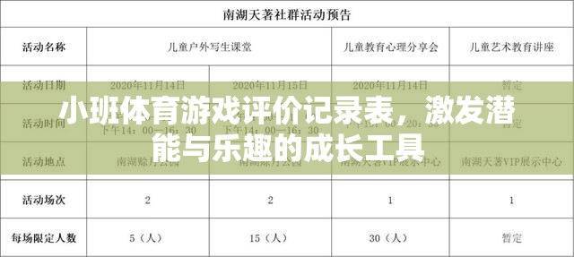 小班體育游戲評價記錄表，激發(fā)潛能與樂趣的成長工具