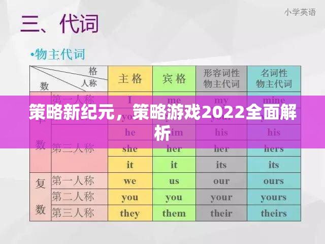 2022策略游戲新紀(jì)元，全面解析與策略指南