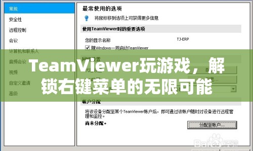 TeamViewer解鎖右鍵菜單，打造游戲新體驗