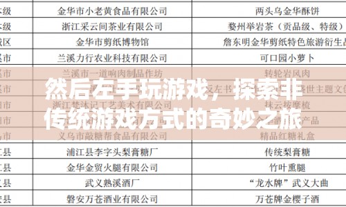 左手玩轉(zhuǎn)游戲，探索非傳統(tǒng)游戲方式的奇妙之旅